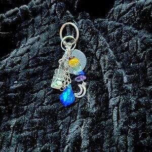 Hand made keychain with gemstones